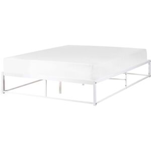 Beliani - Industrial Modern Metal Bed Frame eu King Size In-Built Slats without Headrest 5ft3 White Viry - White