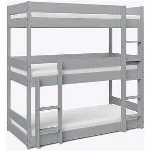 HOME DETAIL Kennedy Grey Wooden Triple Bunk Bed