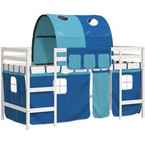 Kids' Loft Bed with Tunnel Blue 80x200cm Solid Wood Pine Vidaxl Blue