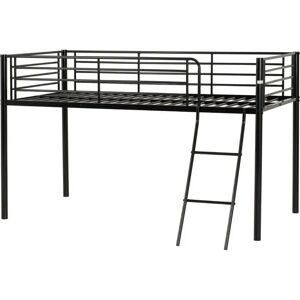 SECONIQUE Kora Mid Sleeper Metal Bed Frame in Black Finish fits 3ft Single Mattress