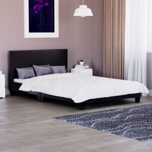 Home Discount - Lisbon 4ft Small Double Faux Leather Bed Frame, Black, 190 x 120 cm