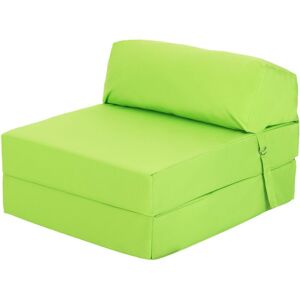 Children's Wipe Clean Waterproof Fold Out z bed Sofabed Guest Bed Mattress Kids, Lime - Loft 25