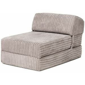 Loft 25 - Jumbo Cord z Bed Single Size Fold Out Chairbed Sofa Seat Foam Guest Futon Chair - Mink