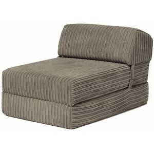 Loft 25 - Jumbo Cord z Bed Single Size Fold Out Chairbed Sofa Seat Foam Guest Futon Chair - Steel