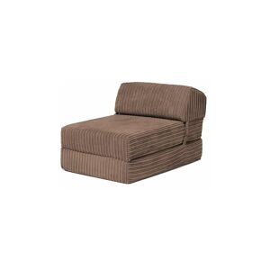 Loft 25 - Jumbo Cord z Bed Single Size Fold Out Chairbed Sofa Seat Foam Guest Futon Chair - Mocha