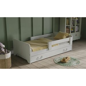 LOVE FOR SLEEP Luna Junior Bed 160x80cm with drawer & Quilted Aloe Vera Mattress (White) - White
