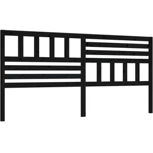 BERKFIELD HOME Mayfair Bed Headboard Black 186x4x100 cm Solid Wood Pine