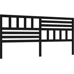 BERKFIELD HOME Mayfair Bed Headboard Black 206x4x100 cm Solid Wood Pine