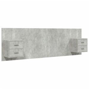 BERKFIELD HOME Mayfair Bed Headboard with Cabinets Concrete Grey Engineered Wood