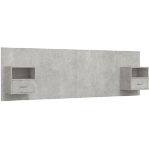 BERKFIELD HOME Mayfair Bed Headboard with Cabinets Concrete Grey Engineered Wood