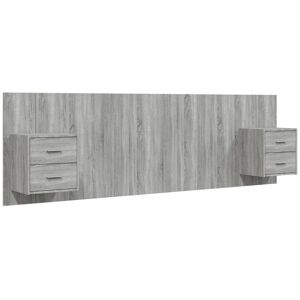 BERKFIELD HOME Mayfair Bed Headboard with Cabinets Grey Sonoma Engineered Wood