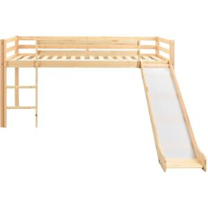 BERKFIELD HOME Mayfair Children's Loft Bed Frame with Slide & Ladder Pinewood 97x208 cm