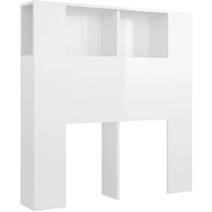Berkfield Home - Mayfair Headboard Cabinet High Gloss White 100x18.5x104.5 cm