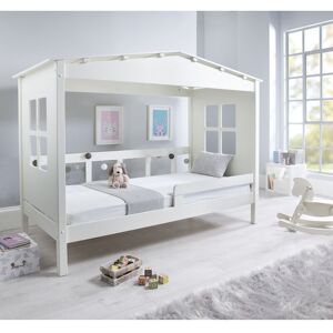 BEDMASTER Mento Wooden Treehouse Bed White With Memory Foam Mattress