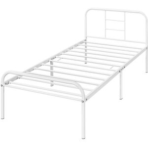 3ft Single Metal Bed Frame Iron Bed Foundation,White - Yaheetech