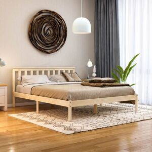 Home Discount - Milan 5ft King Size Solid Pine Wood Bed Frame, Low Foot End, Pine, 200 x 150 cm