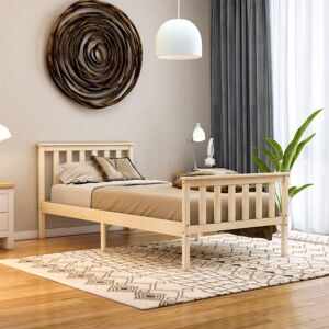 Home Discount - Milan 3ft Single Solid Pine Wood Bed Frame, High Foot End, Pine, 190 x 90 cm