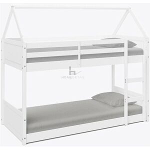 HOME DETAIL Miller White Wooden House Bunk Bed