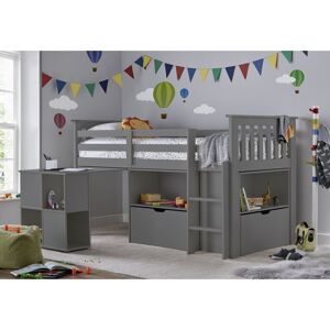 BEDMASTER Milo Sleep Station Desk Storage Kids Bed Grey