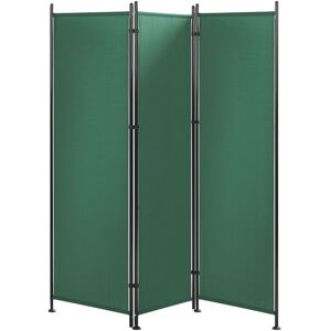 Beliani - Modern Decorative Room Divider 3 Panels Polyester Black Frame Green Narni - Green