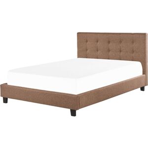 Beliani - Modern Fabric Bed Frame eu Super King Size 6ft Tufted Brown La Rochelle - Brown