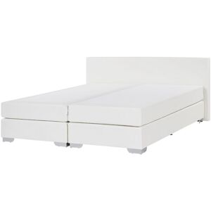 BELIANI Modern Faux Leather eu King Size Divan Bed 5ft3 White President - White