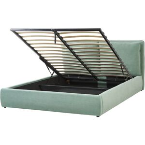 BELIANI Modern Velvet Fabric eu King Size Bed Frame 5ft3 Storage Upholstered Green Bayonna - Green
