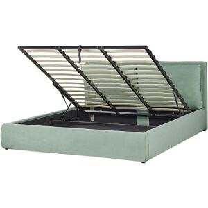 Beliani - Modern Velvet Fabric eu Super King Size Bed Frame 6ft Storage Upholstered Green Bayonna - Green