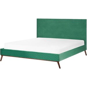 Beliani - Modern Velvet Fabric eu Super King Size Bed Frame 6ft Upholstered Green Bayonne - Green