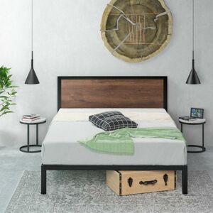 King Bed Frame with Headboard 150x200 cm ZINUS - Black