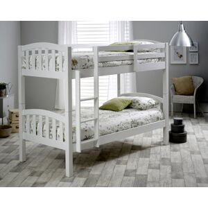 BEDMASTER Mya Bunk Bed White With Memory Foam Mattresses