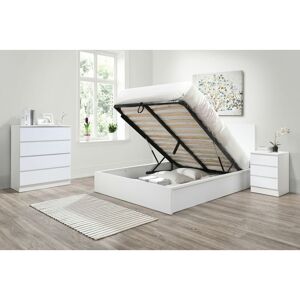 BIRLEA FURNITURE Oslo Double Ottoman Bed White - White