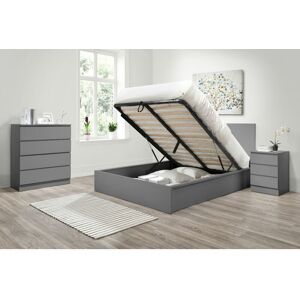 BIRLEA FURNITURE Oslo Double Ottoman Bed Grey - Grey