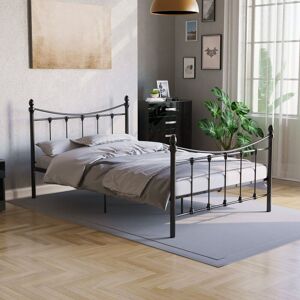 HOME DISCOUNT Paris Double Metal Bed Frame, Black, 4ft Small, 190 x 120 cm