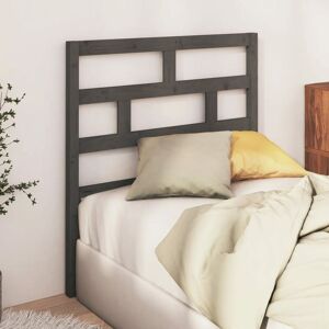 Bed Headboard Grey 106x4x100 cm Solid Wood Pine - Royalton