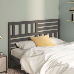 Bed Headboard Grey 156x4x100 cm Solid Wood Pine - Royalton