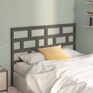 Bed Headboard Grey 166x4x100 cm Solid Wood Pine - Royalton