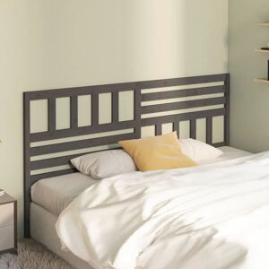 Bed Headboard Grey 206x4x100 cm Solid Wood Pine - Royalton