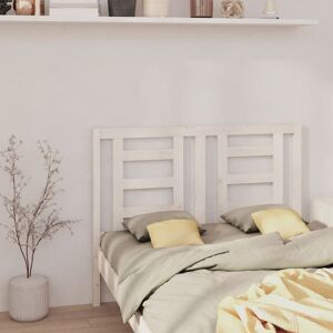 Bed Headboard White 141x4x100 cm Solid Wood Pine - Royalton