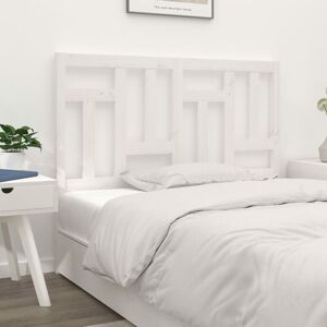 Bed Headboard White 145.5x4x100 cm Solid Wood Pine - Royalton