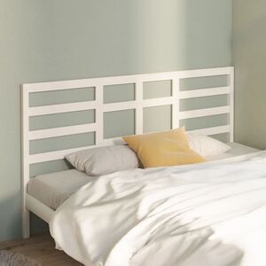 Bed Headboard White 206x4x104 cm Solid Wood Pine - Royalton