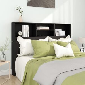 Headboard Cabinet Black 140x19x103.5 cm - Royalton