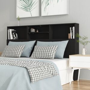 Headboard Cabinet Black 160x19x103.5 cm - Royalton