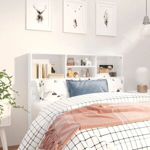 Headboard Cabinet High Gloss White 120x19x103.5 cm - Royalton