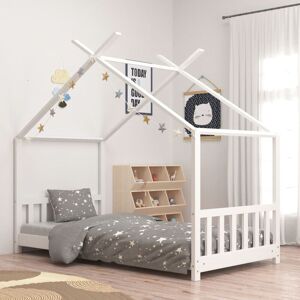 BERKFIELD HOME Royalton Kids Bed Frame White Solid Pine Wood 80x160 cm