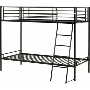 SECONIQUE Brandon 3' Bunk Bed in Black flat-packed for easy home assembly