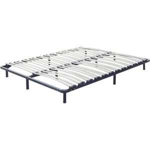 BELIANI Slatted Bed Base Metal King Size Frame 5ft3 Combourg - Black