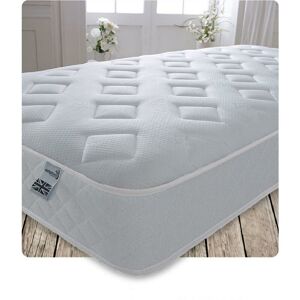 Starlight Beds – Small Single Mattress. 7.5 Inch Deep Sprung Small Single Memory Fibre Mattress with a Diamond Design Cool Touch Top Panel and White