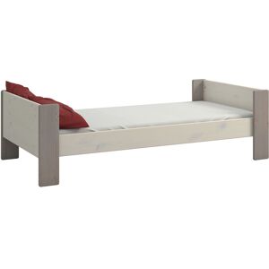 FURNITURE TO GO Steens for Kids Single Bed in Whitewash Grey Brown Lacquered