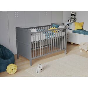 LOVE FOR SLEEP Timon Cot Bed 120x60cm with Aloe Vera mattress (Grey) - Grey